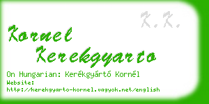 kornel kerekgyarto business card