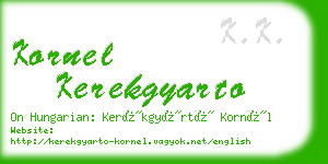 kornel kerekgyarto business card